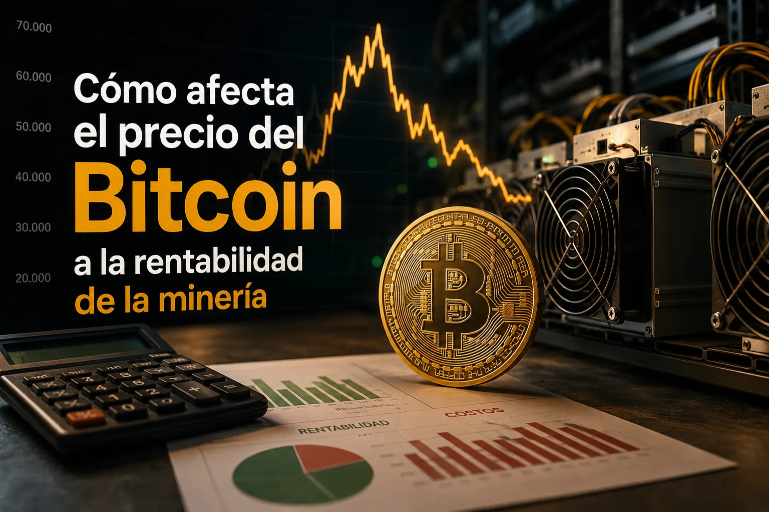 Gráfico rentabilidad minería Bitcoin según precio 2026